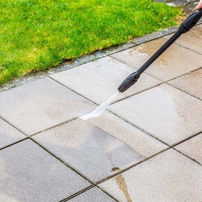 image of a patio being jetwashed to represent the category of cleaning and maintenance jobs