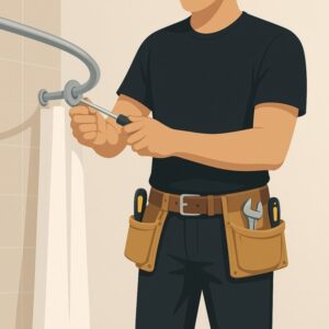 Fit New Shower Curtain Rail service for homeowners in Cardiff by Fit & Fix