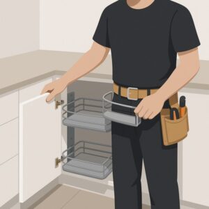 Install Magic Corner Pull-Out Mechanism service for homeowners in Cardiff by Fit & Fix
