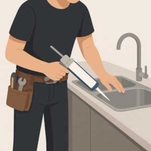 Replace Sealant Behind Kitchen Sink service for homeowners in Cardiff by Fit & Fix