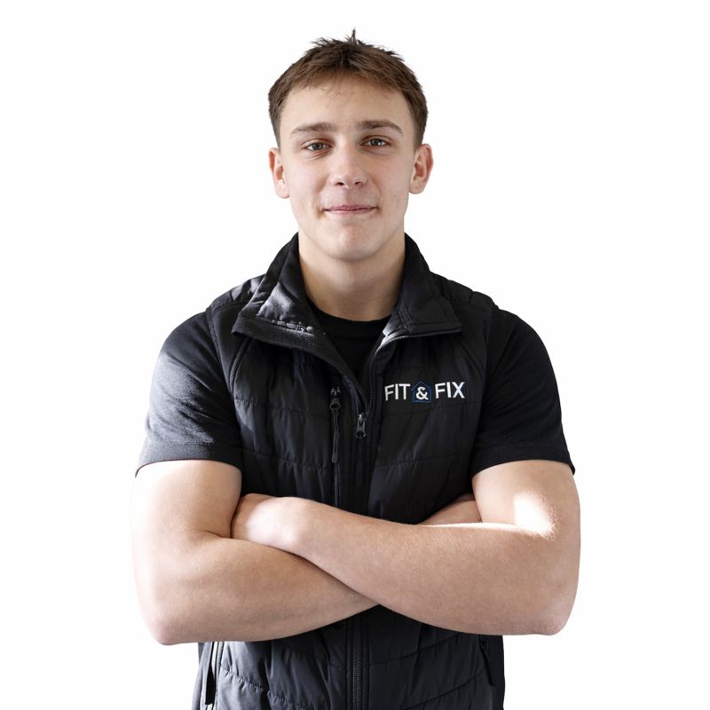 Louis, apprentice carpenter training as a kitchen fitter at Fit & Fix